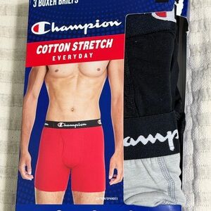 Champion Men's Cotton Stretch Boxer Briefs - Black, Gray